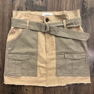 FRAME paper bag waist cargo skirt